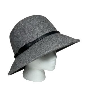 Nine West Wool Gray Classic Vintage Inspired Cloche Bucket Hat One Size